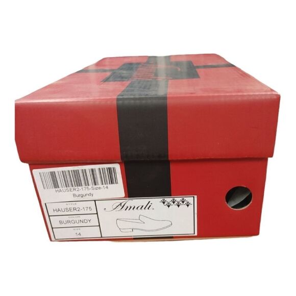 MEN'S AMALI HAUSER2 BURGUNDY CRUSHED VELVET SLIP ON DRESS SHOE SIZE 14D. - Picture 7 of 7